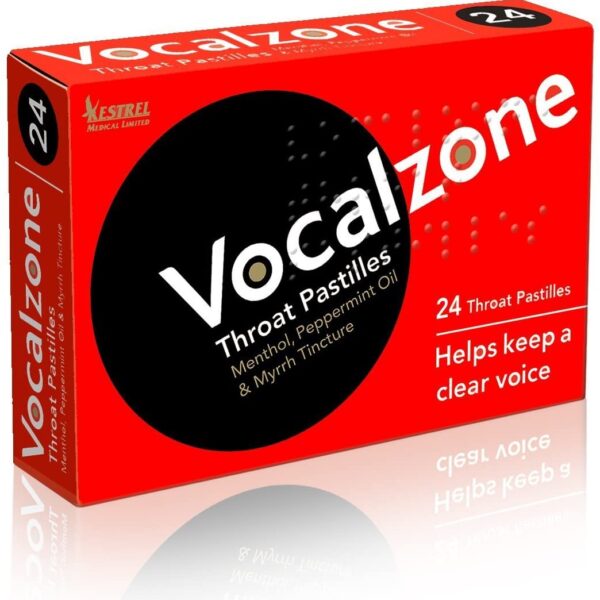 Vocalzone Throat Pastilles – Original 24 For Sore Throats and Hoarseness When Overusing Your Voice.