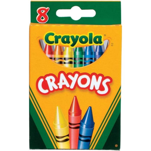 Crayons For Kids, School Crayons, Assorted Colors – 8 Crayons Per Box – 1 Box